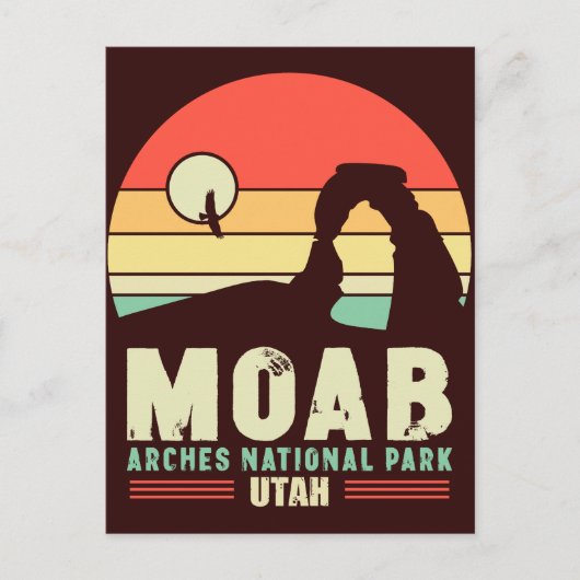 Moab Utah  woestijn Sunset Retro Souvenir 60s Briefkaart (Voorkant)