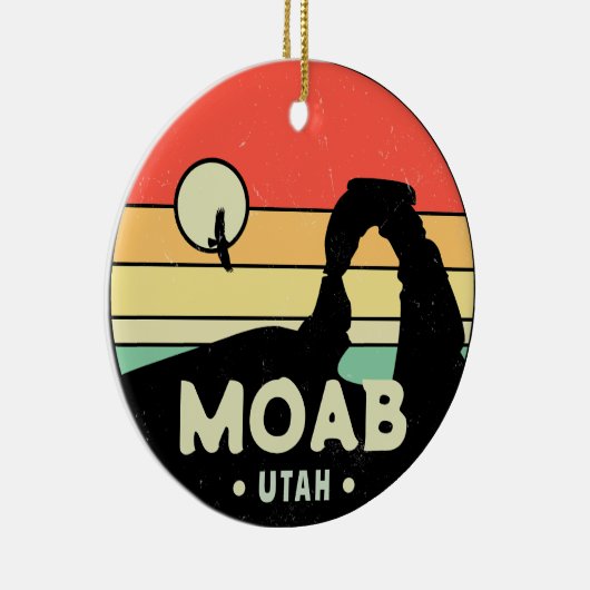 Moab Utah  woestijn Sunset Retro Souvenir 60s Keramisch Ornament (Rechts)
