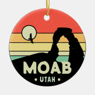 Moab Utah  woestijn Sunset Retro Souvenir 60s Keramisch Ornament