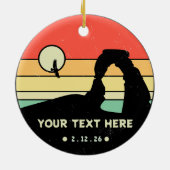 Moab Utah  woestijn Sunset Retro Souvenir 60s Keramisch Ornament (Achterkant)