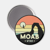Moab Utah  woestijn Sunset Retro Souvenir 60s Magneet (Voorkant / Achterkant)