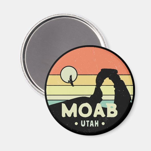 Moab Utah  woestijn Sunset Retro Souvenir 60s Magneet (Voorkant / Achterkant)