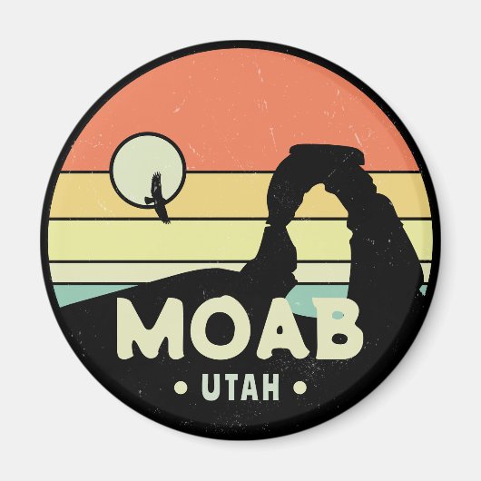 Moab Utah  woestijn Sunset Retro Souvenir 60s Magneet (Voorkant)