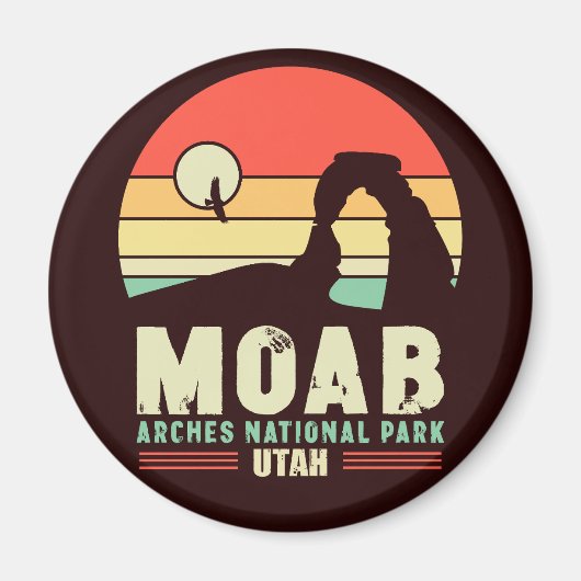 Moab Utah  woestijn Sunset Retro Souvenir 60s Magneet (Voorkant)