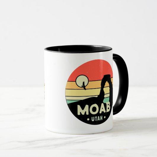 Moab Utah  woestijn Sunset Retro Souvenir 60s Mok (Voorkant rechts)