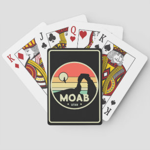 Moab Utah woestijn Sunset Retro Souvenir 60s Pokerkaarten