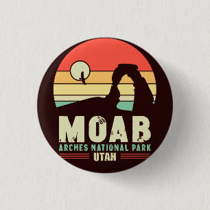 Moab Utah  woestijn Sunset Retro Souvenir 60s Ronde Button 3,2 Cm