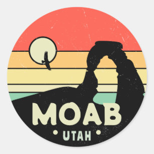 Moab Utah  woestijn Sunset Retro Souvenir 60s Ronde Sticker