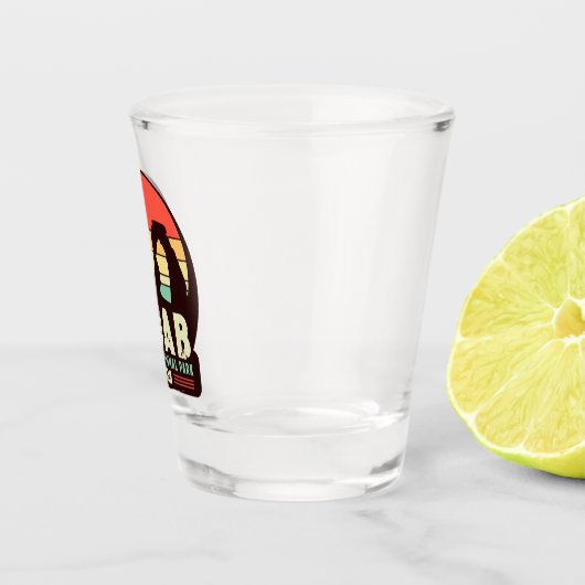 Moab Utah  woestijn Sunset Retro Souvenir 60s Shot Glas (Rechts)