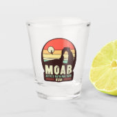 Moab Utah  woestijn Sunset Retro Souvenir 60s Shot Glas (Voorkant)