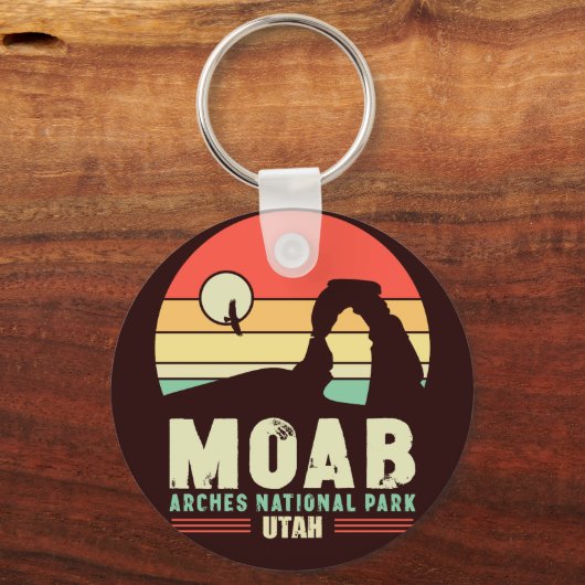 Moab Utah  woestijn Sunset Retro Souvenir 60s Sleutelhanger (Achterkant)