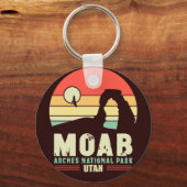Moab Utah woestijn Sunset Retro Souvenir 60s Sleutelhanger (Voorkant)