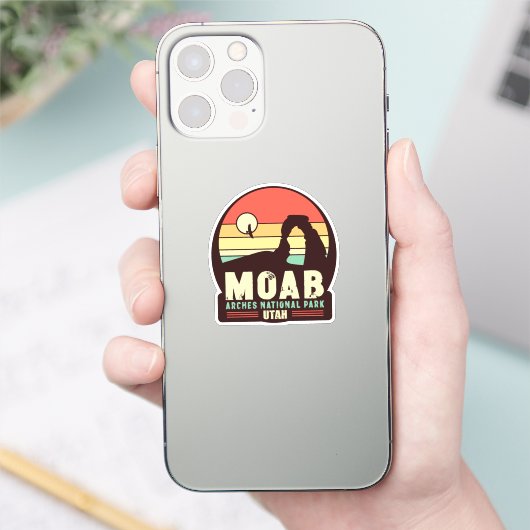 Moab Utah  woestijn Sunset Retro Souvenir 60s Sticker (Telefoon)