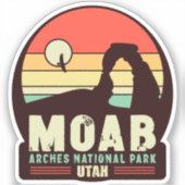 Moab Utah  woestijn Sunset Retro Souvenir 60s Sticker (Voorkant)