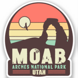 Moab Utah  woestijn Sunset Retro Souvenir 60s Sticker