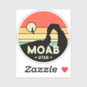 Moab Utah  woestijn Sunset Retro Souvenir 60s Sticker (Vel)