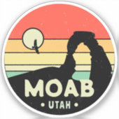 Moab Utah  woestijn Sunset Retro Souvenir 60s Sticker (Voorkant)