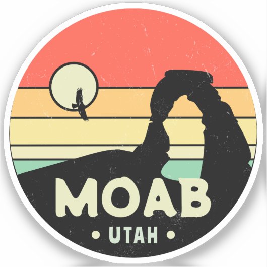 Moab Utah  woestijn Sunset Retro Souvenir 60s Sticker (Voorkant)