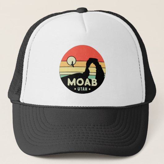 Moab Utah  woestijn Sunset Retro Souvenir 60s Trucker Pet (Voorkant)