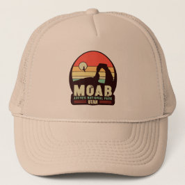 Moab Utah  woestijn Sunset Retro Souvenir 60s Trucker Pet