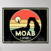 Moab Utah  woestijn Sunset Retro Souvenir 80s Poster (Voorkant)