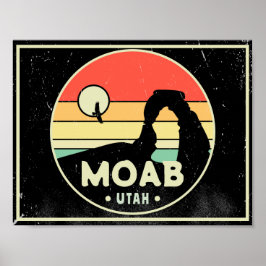 Moab Utah  woestijn Sunset Retro Souvenir 80s Poster