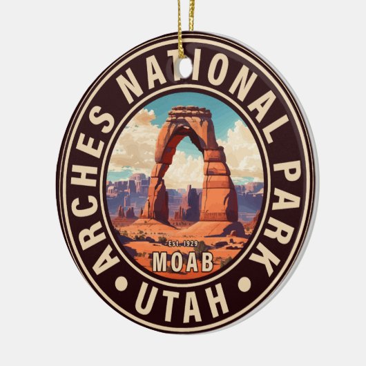 Moab Utah  - Zonneartsavontuur in openlucht Keramisch Ornament (Links)