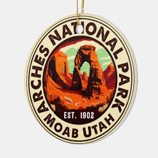 Moab Utah  - Zonneartsavontuur in openlucht Keramisch Ornament (Links)