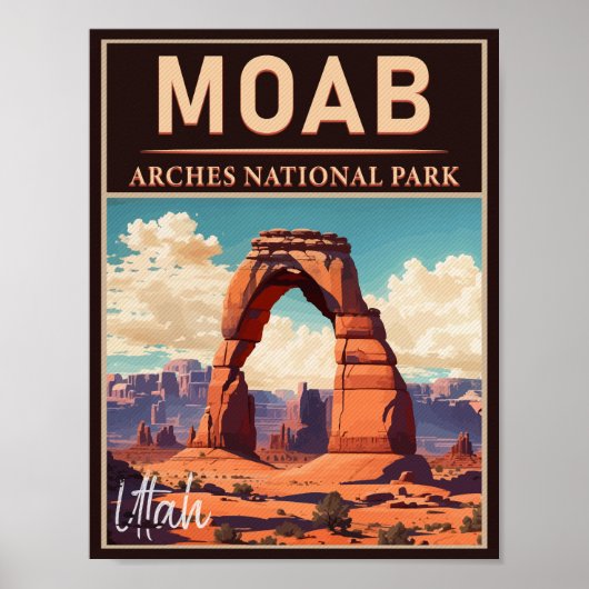 Moab Utah  - Zonneartsavontuur in openlucht Poster (Voorkant)