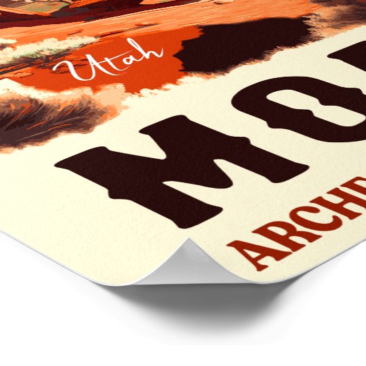 Moab Utah  - Zonneartsavontuur in openlucht Poster (Hoek)