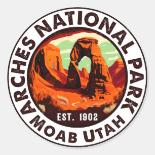 Moab Utah - Zonneartsavontuur in openlucht Ronde Sticker