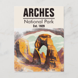 Moab Utah Zonsondergang Bogen Waterverf Outdoor Briefkaart