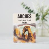 Moab Utah Zonsondergang Bogen Waterverf Outdoor Briefkaart (Staand voorkant)