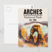 Moab Utah Zonsondergang Bogen Waterverf Outdoor Briefkaart (Voorkant / Achterkant)