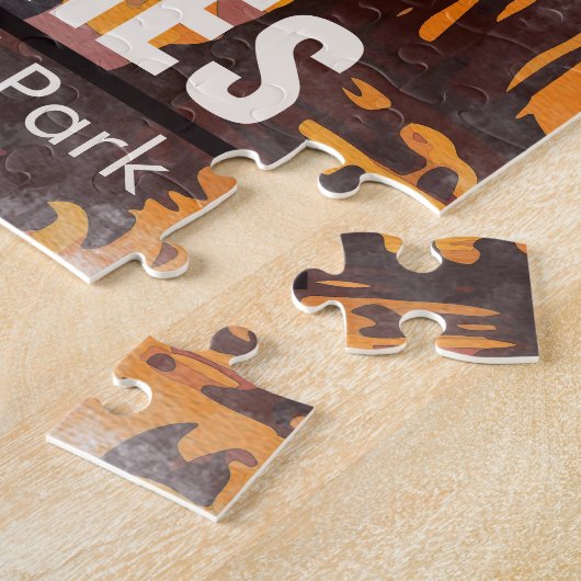 Moab Utah  Zonsondergang Bogen Waterverf Outdoor Legpuzzel (Zijkant)