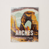 Moab Utah  Zonsondergang Bogen Waterverf Outdoor Legpuzzel (Verticaal)