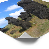 Moai at Rano Raraku, Easter Island Poster (Hoek)