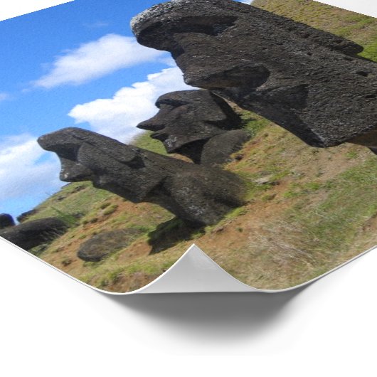 Moai at Rano Raraku, Easter Island Poster (Hoek)