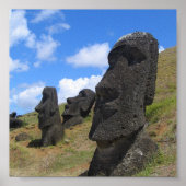 Moai at Rano Raraku, Easter Island Poster (Voorkant)
