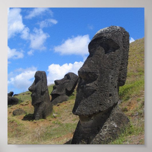 Moai at Rano Raraku, Easter Island Poster (Voorkant)