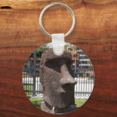 Moai beeld in het museum van de natuurgeschiedenis sleutelhanger (Voorkant)