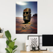 Moai of Mars Wombott Poster (Thuiskantoor)