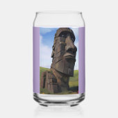 Moai op de Molehill Blikvorm Glas (Achterkant)