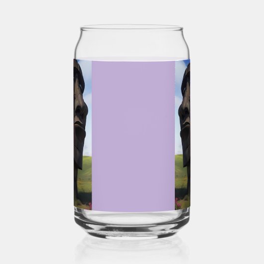 Moai op de Molehill Blikvorm Glas (Rechts)