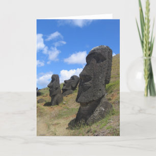 Moai op Paaseiland Feestdagen Kaart