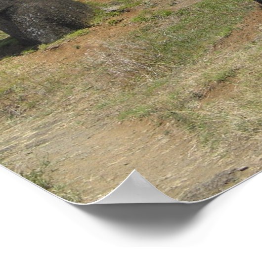 Moai op Paaseiland Poster (Hoek)