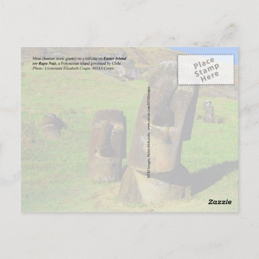 Moai op paaseiland (Rapa Nui) Briefkaart (Achterkant)