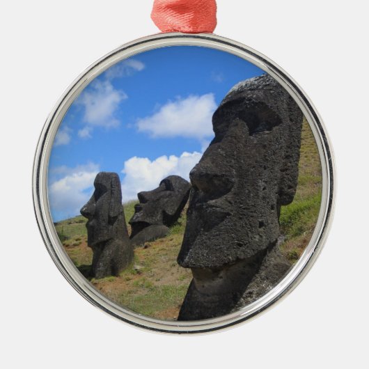 Moai op Rano Raraku, Paaseiland Metalen Ornament (Voorkant)