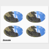 Moai op Rano Raraku, Paaseiland Ovale Sticker (Vel)