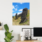 Moai op Rano Raraku Paaseiland Poster (Thuiskantoor)